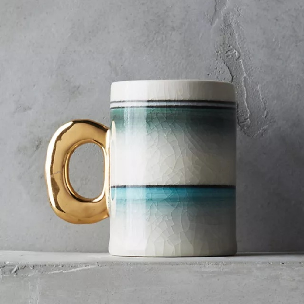 Anthropologie Gold-Handled Gradient Mug